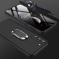 Samsung Galaxy S22 Plus 5G用ハードケース プラスチック 質感もマット 前面と背面 360度 フルカバー M01 サムスン ブラック