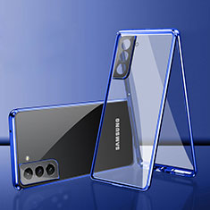 Samsung Galaxy S22 Plus 5G用ケース 高級感 手触り良い アルミメタル 製の金属製 360度 フルカバーバンパー 鏡面 カバー M03 サムスン ネイビー