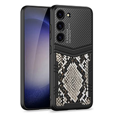 Samsung Galaxy S22 Plus 5G用ハイブリットバンパーケース 高級感 手触り良いレザー柄 兼プラスチック AC5 サムスン ブラック