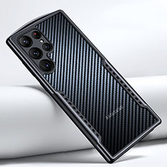 Samsung Galaxy S22 Ultra 5G用極薄ソフトケース シリコンケース 耐衝撃 全面保護 クリア透明 T06 サムスン ブラック
