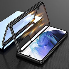 Samsung Galaxy S23 5G用ケース 高級感 手触り良い アルミメタル 製の金属製 360度 フルカバーバンパー 鏡面 カバー M01 サムスン ブラック