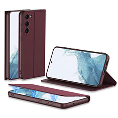 Samsung Galaxy S23 5G用手帳型 レザーケース スタンド カバー AC1 サムスン レッド