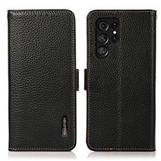Samsung Galaxy S23 Ultra 5G用手帳型 レザーケース スタンド カバー B03H サムスン ブラック