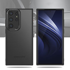 Samsung Galaxy S23 Ultra 5G用ハイブリットバンパーケース クリア透明 プラスチック カバー WL1 サムスン ブラック