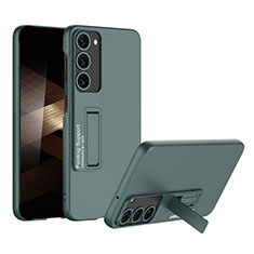 Samsung Galaxy S24 5G用ハードケース プラスチック 質感もマット カバー スタンド AC1 サムスン グリーン