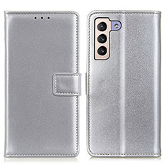 Samsung Galaxy S25 5G用手帳型 レザーケース スタンド カバー A08D サムスン シルバー