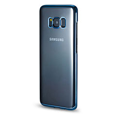 Samsung Galaxy S8用バンパーケース クリア透明 サムスン ネイビー