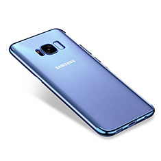 Samsung Galaxy S8用極薄ソフトケース シリコンケース 耐衝撃 全面保護 クリア透明 H01 サムスン ネイビー