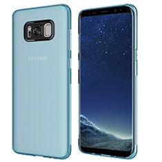 Samsung Galaxy S8用極薄ソフトケース シリコンケース 耐衝撃 全面保護 クリア透明 T15 サムスン ネイビー