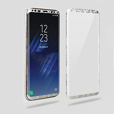 Samsung Galaxy S8用高光沢 液晶保護フィルム 背面保護フィルム同梱 サムスン シルバー