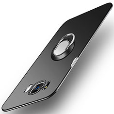 Samsung Galaxy S8 Plus用ハードケース プラスチック 質感もマット アンド指輪 A03 サムスン ブラック