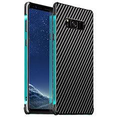 Samsung Galaxy S8 Plus用ケース 高級感 手触り良い アルミメタル 製の金属製 カバー サムスン シアン