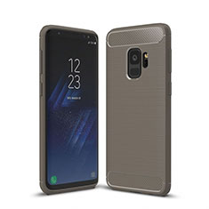 Samsung Galaxy S9用シリコンケース ソフトタッチラバー ライン カバー サムスン グレー