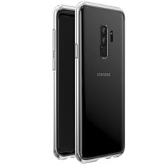 Samsung Galaxy S9 Plus用ケース 高級感 手触り良い アルミメタル 製の金属製 360度 フルカバーバンパー 鏡面 カバー サムスン シルバー