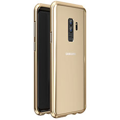 Samsung Galaxy S9 Plus用ケース 高級感 手触り良い アルミメタル 製の金属製 360度 フルカバーバンパー 鏡面 カバー サムスン ゴールド