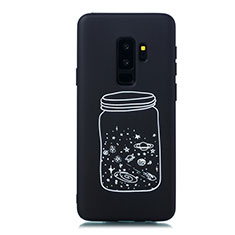 Samsung Galaxy S9 Plus用シリコンケース ソフトタッチラバー バタフライ 星空 カバー サムスン ホワイト