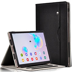 Samsung Galaxy Tab S6 10.5 SM-T860用手帳型 レザーケース スタンド カバー L03 サムスン ブラック