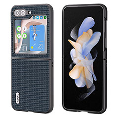 Samsung Galaxy Z Flip5 5G用ハイブリットバンパーケース 高級感 手触り良いレザー柄 兼プラスチック AD3 サムスン グリーン