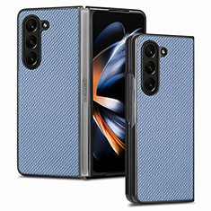 Samsung Galaxy Z Fold5 5G用ハイブリットバンパーケース 高級感 手触り良いレザー柄 兼プラスチック SD2 サムスン ネイビー