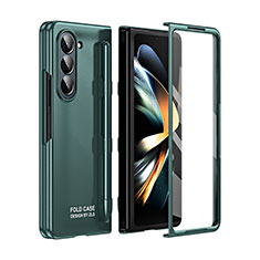 Samsung Galaxy Z Fold5 5G用ハードケース プラスチック 質感もマット 前面と背面 360度 フルカバー ZL1 サムスン グリーン