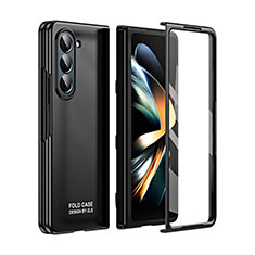 Samsung Galaxy Z Fold5 5G用ハードケース プラスチック 質感もマット 前面と背面 360度 フルカバー ZL4 サムスン ブラック