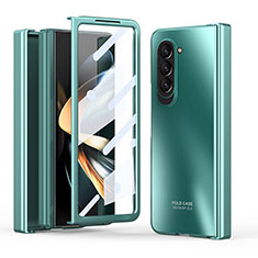 Samsung Galaxy Z Fold5 5G用ハードケース プラスチック 質感もマット 前面と背面 360度 フルカバー Z01L サムスン グリーン