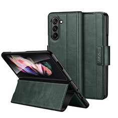 Samsung Galaxy Z Fold5 5G用手帳型 レザーケース スタンド カバー LD1 サムスン グリーン