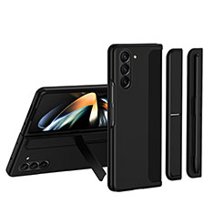 Samsung Galaxy Z Fold5 5G用ハードケース プラスチック 質感もマット 前面と背面 360度 フルカバー QH1 サムスン ブラック