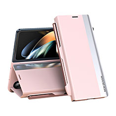 Samsung Galaxy Z Fold5 5G用手帳型 レザーケース スタンド カバー QH2 サムスン ローズゴールド