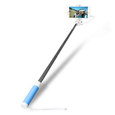 Oppo K10 5G India用有線 じどり棒 自撮り棒自分撮りスティック セルフィスティック S10 ブルー