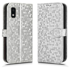 Sharp Aquos wish3用手帳型 レザーケース スタンド カバー C01X Sharp シルバー