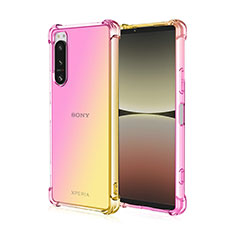 Sony Xperia 1 II用極薄ソフトケース グラデーション 勾配色 クリア透明 ソニー イエロー