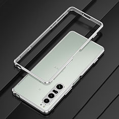 Sony Xperia 1 IV用ケース 高級感 手触り良い アルミメタル 製の金属製 バンパー カバー ソニー シルバー