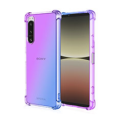 Sony Xperia 1 IV用極薄ソフトケース グラデーション 勾配色 クリア透明 ソニー ネイビー