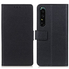 Sony Xperia 1 IV SO-51C用手帳型 レザーケース スタンド カバー M08L ソニー ブラック