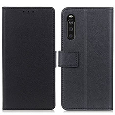 Sony Xperia 10 III SOG04用手帳型 レザーケース スタンド カバー M08L ソニー ブラック