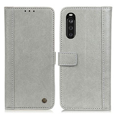 Sony Xperia 10 III SOG04用手帳型 レザーケース スタンド カバー M10L ソニー グレー