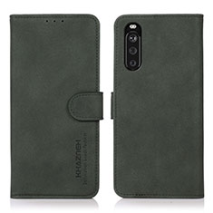 Sony Xperia 10 III SOG04用手帳型 レザーケース スタンド カバー D01Y ソニー グリーン