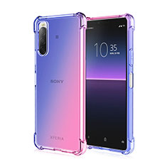 Sony Xperia 10 IV SO-52C用極薄ソフトケース グラデーション 勾配色 クリア透明 ソニー ピンク