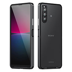 Sony Xperia 10 IV SO-52C用ケース 高級感 手触り良い メタル兼プラスチック バンパー ソニー ブラック