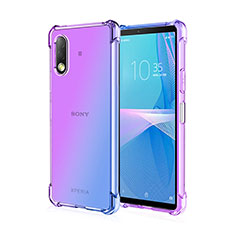 Sony Xperia Ace II用極薄ソフトケース グラデーション 勾配色 クリア透明 ソニー ネイビー