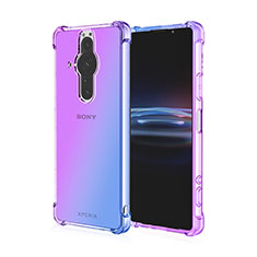 Sony Xperia PRO-I用極薄ソフトケース グラデーション 勾配色 クリア透明 ソニー ネイビー