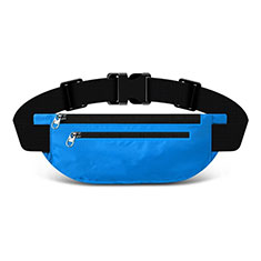 Sony Xperia 10 V用ベルトポーチ カバーランニング スポーツケース ユニバーサル S03 ブルー