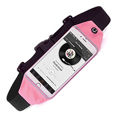 Sony Xperia 10 V用ベルトポーチ カバーランニング スポーツケース ユニバーサル ピンク