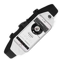 Realme C15用ベルトポーチ カバーランニング スポーツケース ユニバーサル ホワイト