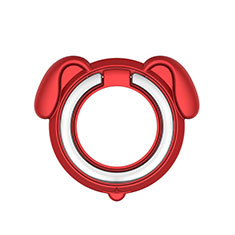Handy Zubehoer Kopfhoerer Headset用スタンドタイプのスマートフォン ホルダー マグネット式 ユニバーサル バンカーリング 指輪型 H15 レッド