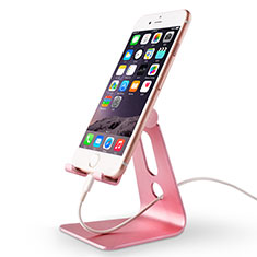 Apple iPhone 5S用スマホスタンド ホルダー ユニバーサル T08 ピンク
