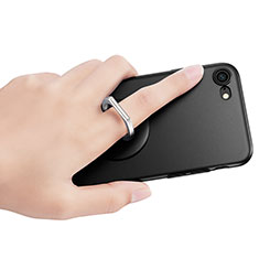 Xiaomi Redmi Note 10 Pro Max用スタンドタイプのスマートフォン ホルダー ユニバーサル バンカーリング 指輪型 R01 ブラック
