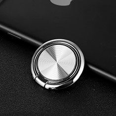 Apple iPhone 5S用スタンドタイプのスマートフォン ホルダー マグネット式 ユニバーサル バンカーリング 指輪型 Z11 シルバー