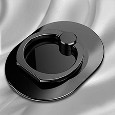 Oppo Find X2 Lite用スタンドタイプのスマートフォン ホルダー ユニバーサル バンカーリング 指輪型 Z19 ブラック
